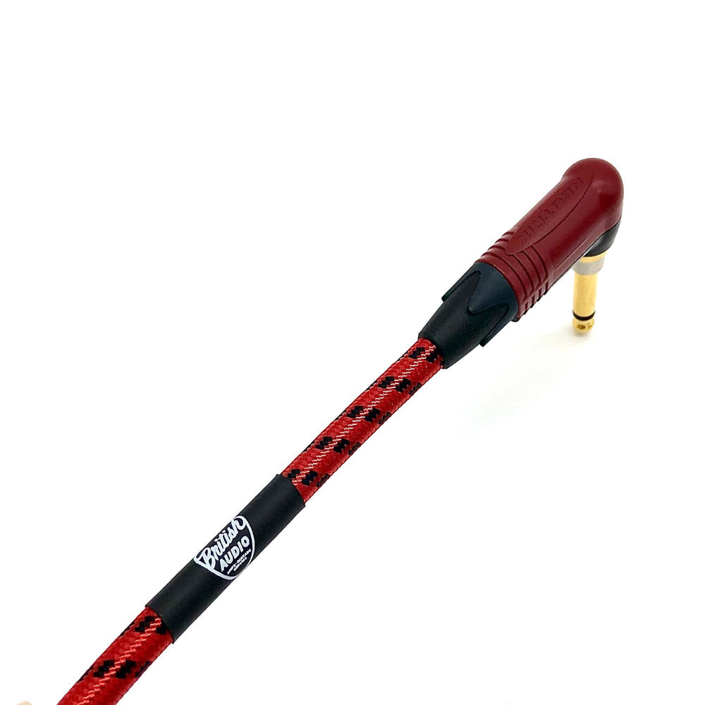 Nextorastore Pro Performance Silent Instrument Cable - Right Angle Silent to Straight (Red & Black Braid) - Nextorastore