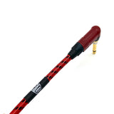 Nextorastore Pro Performance Silent Instrument Cable - Right Angle Silent to Straight (Red & Black Braid) - Nextorastore