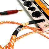 Nextorastore Pro Performance Silent Instrument Cable - Straight Silent to Straight (Orange & White Braid) - Nextorastore