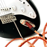 Nextorastore Pro Performance Silent Instrument Cable - Straight Silent to Straight (Orange & White Braid) - Nextorastore