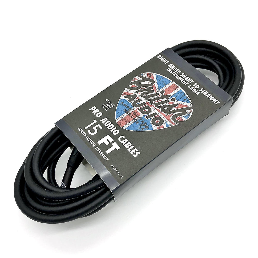 Nextorastore Pro Performance Silent Instrument Cable - Right Angle Silent to Straight (Black Jacket) - Nextorastore