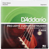 D'Addario EJ65S Pro-Arté Custom Extruded Ukulele, Soprano - Nextorastore