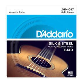 D'Addario EJ40 Silk & Steel Folk Guitar, 11-47 - Nextorastore