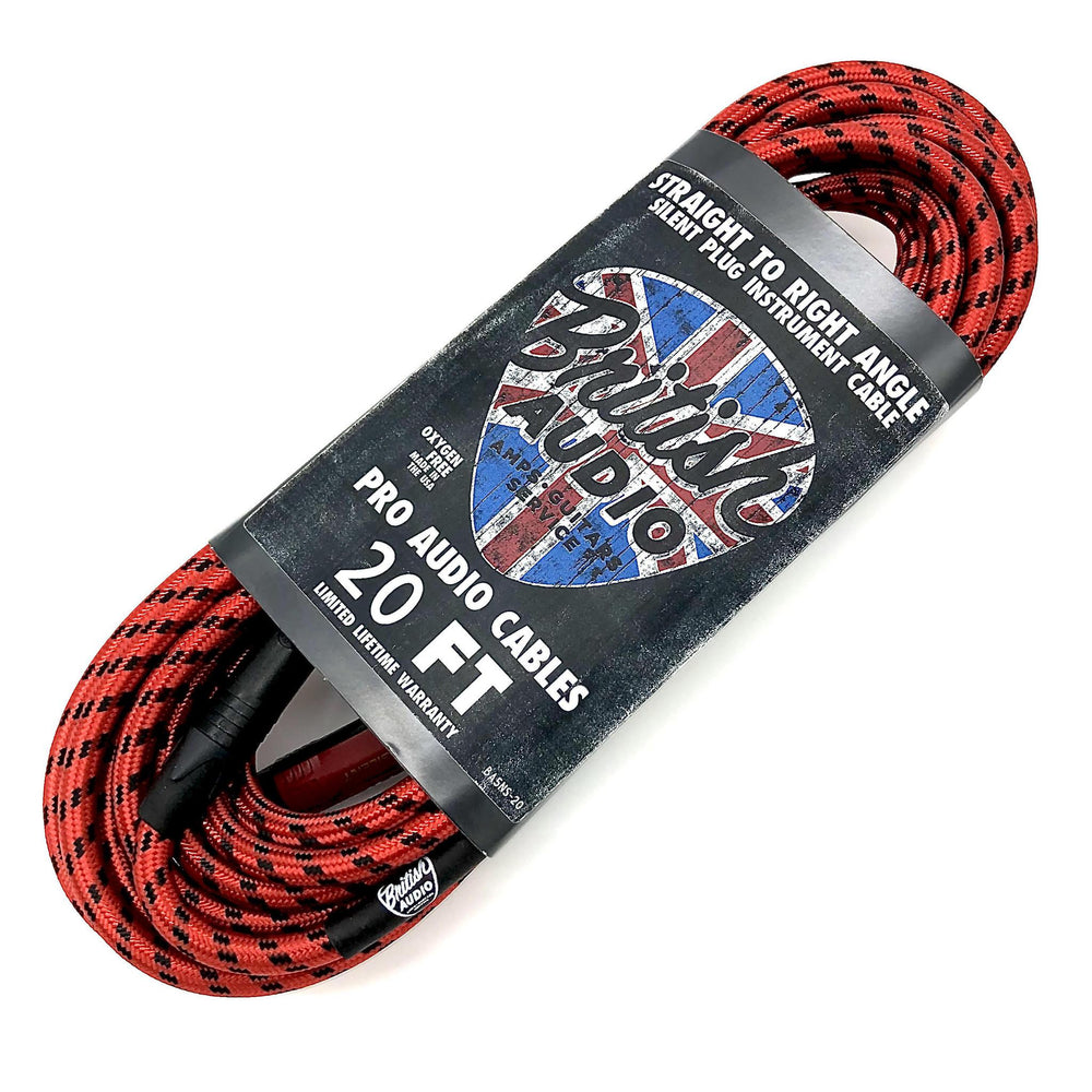 Nextorastore Pro Performance Silent Instrument Cable - Right Angle Silent to Straight  Braid