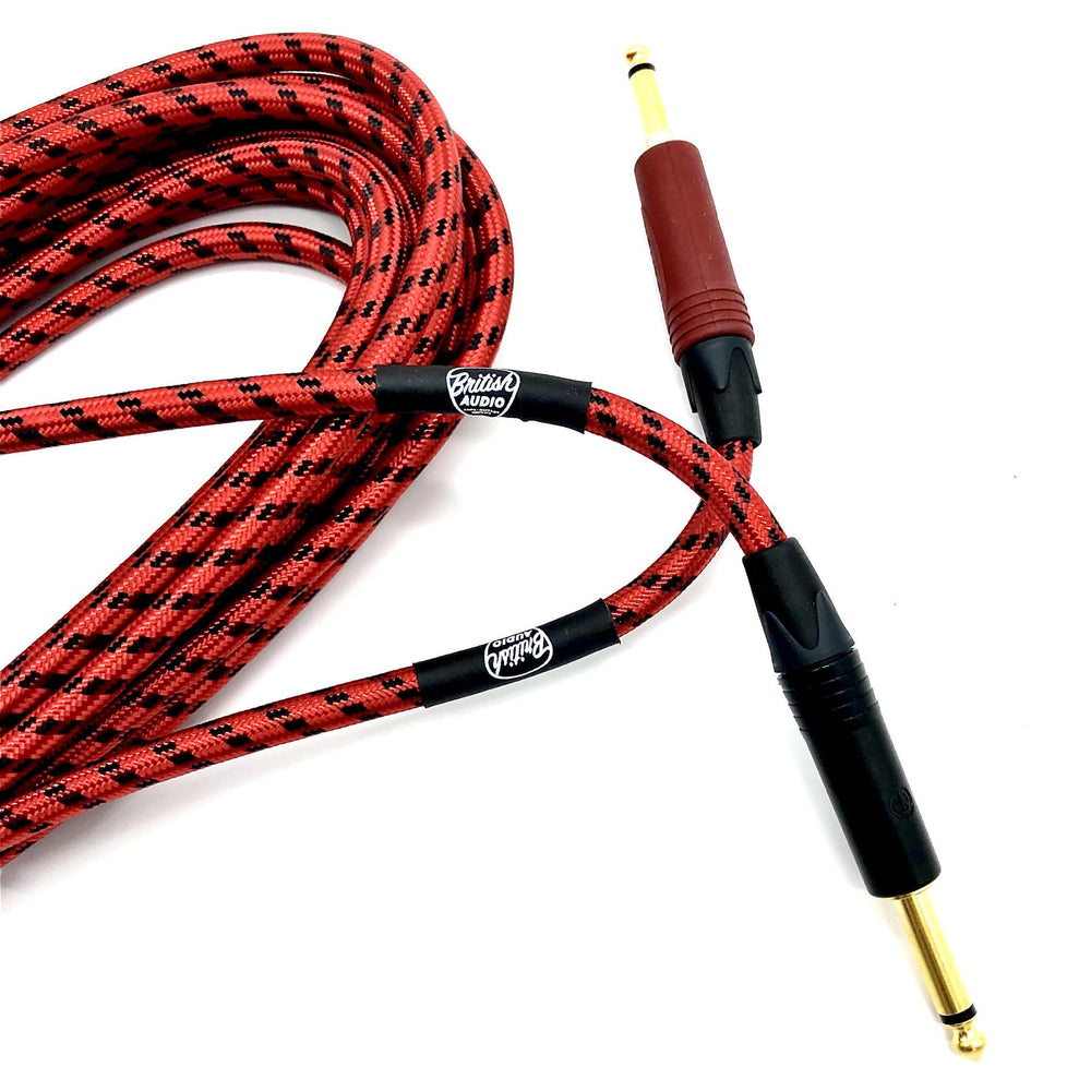 Nextorastore Pro Performance Silent Instrument Cable - Straight Silent to Straight (Red & Black Braid) - Nextorastore