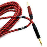 Nextorastore Pro Performance Silent Instrument Cable - Straight Silent to Straight (Red & Black Braid) - Nextorastore