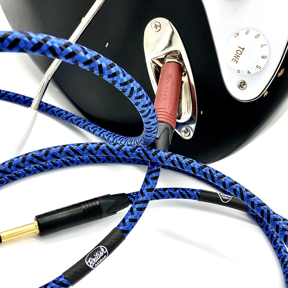 Nextorastore Pro Performance Silent Instrument Cable - Straight Silent to Straight (Blue & Black Braid) - Nextorastore