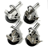 4 x Locking Amp Caster Sockets & Wheels For SWR, Gallien-Krueger, Ampeg - Nextorastore