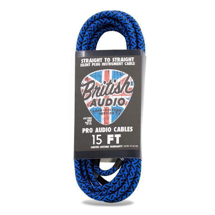 Nextorastore Pro Performance Silent Instrument Cable - Straight Silent to Straight (Blue & Black Braid) - Nextorastore
