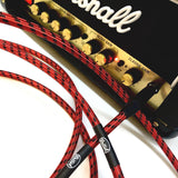 Nextorastore Pro Performance Silent Instrument Cable - Right Angle Silent to Straight (Red & Black Braid) - Nextorastore