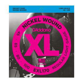 D'Addario EXL170 Nickel Wound Bass, Light, 45-100, Long Scale - Nextorastore