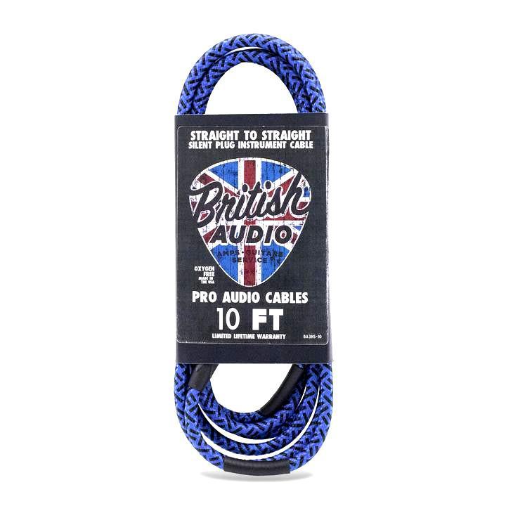 Nextorastore Pro Performance Silent Instrument Cable - Straight Silent to Straight (Blue & Black Braid) - Nextorastore