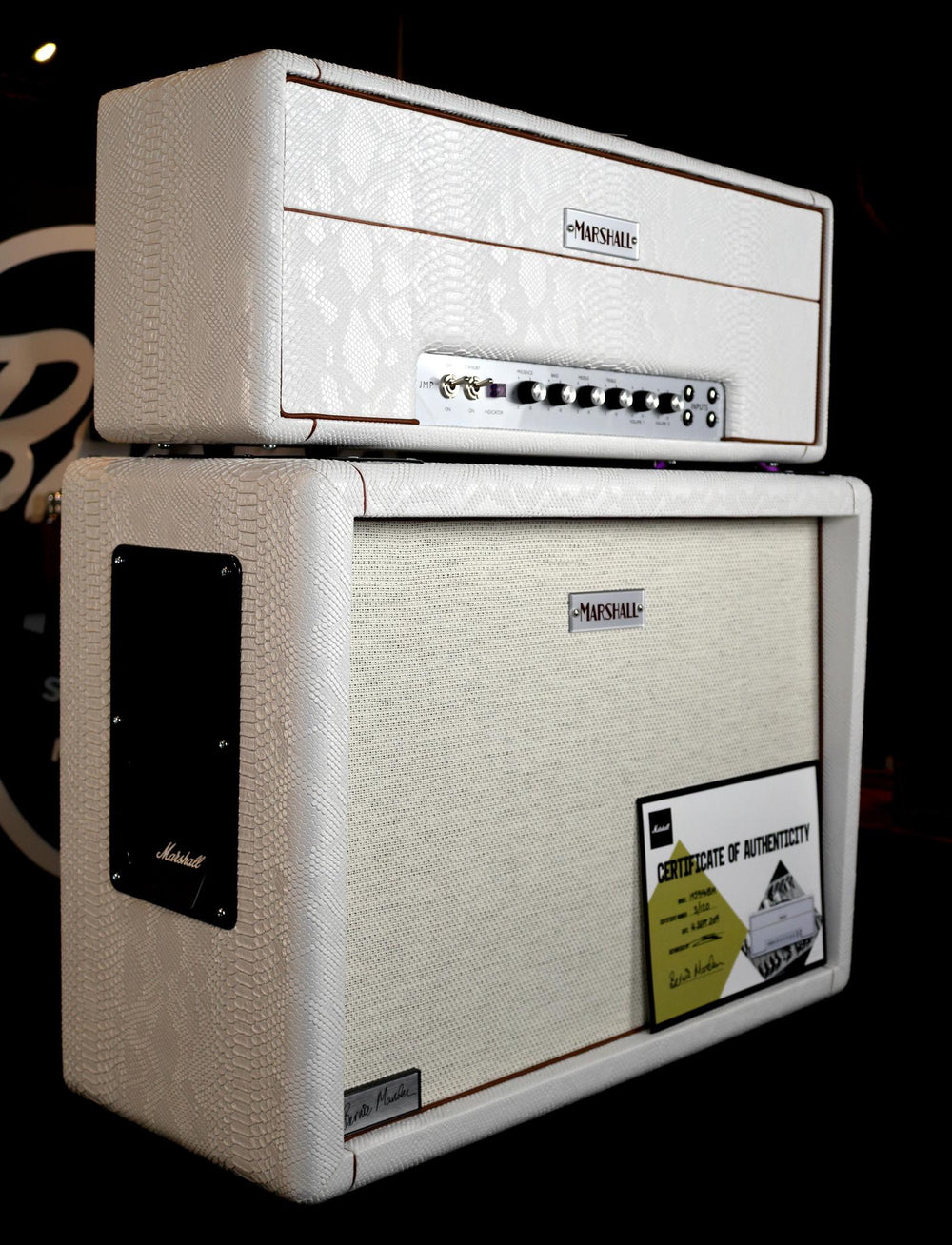 Bernie Marsden #3 Signature 1959HWBM & 1936VBM White Snakeskin - Nextorastore